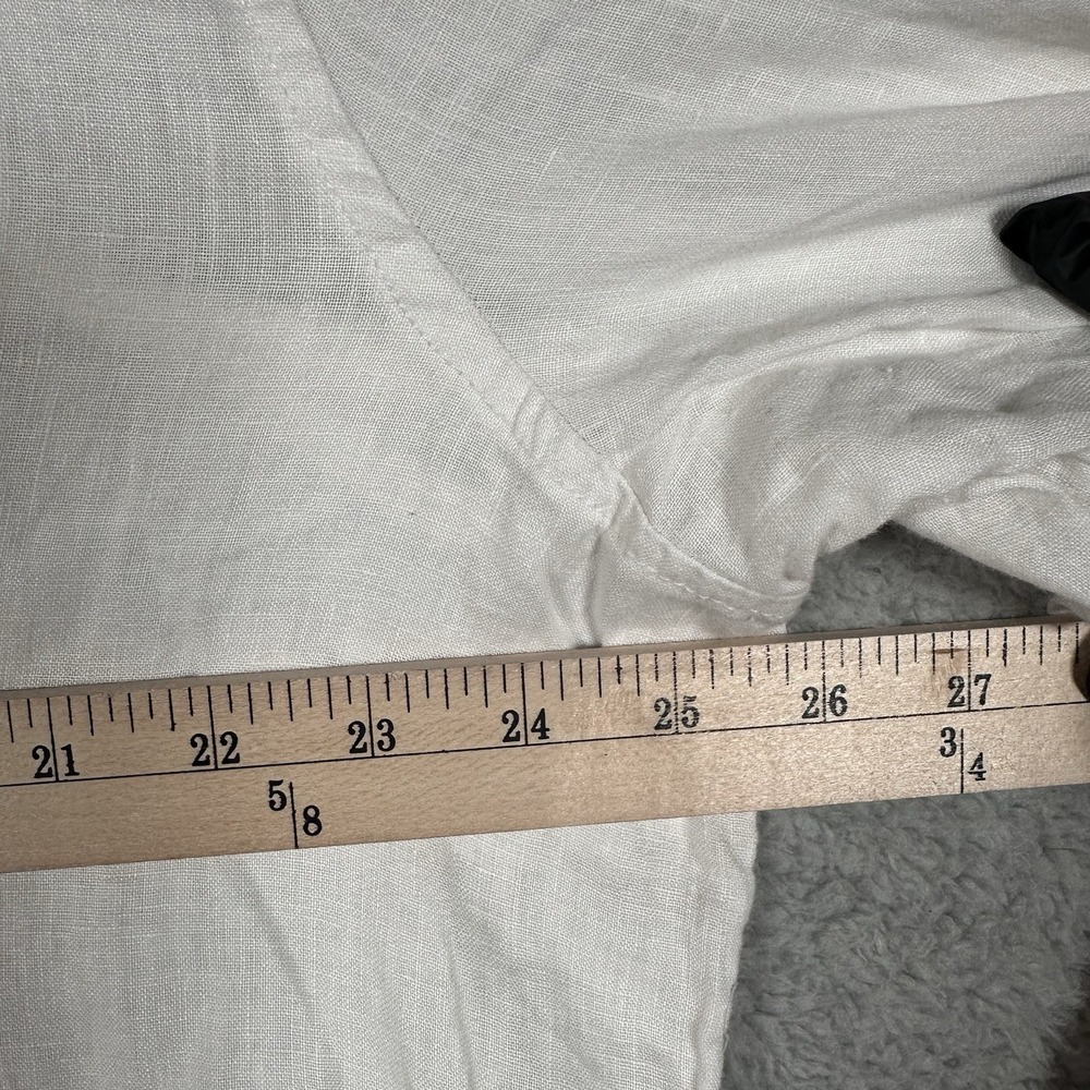 Sigrid Olsen 100% Irish Linen Shirt Top Womens Size XL White Beachy Coastal - Picture 6 of 8